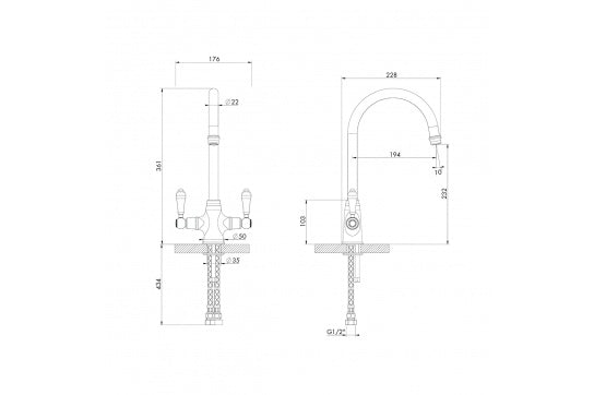 Turner Hastings Ludlow Pull Out Sink Mixer – Brushed Nickel