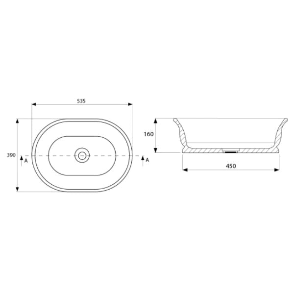 Turner Hastings Cambridge 54x39 TitanCast Basin - Satin Silk White