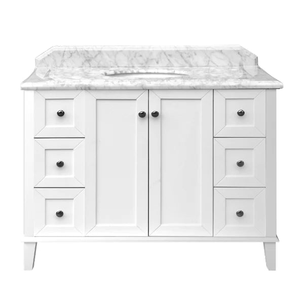 Turner Hastings Coventry 120x55 Single Bowl White Vanity with Marble - 3 Taphole