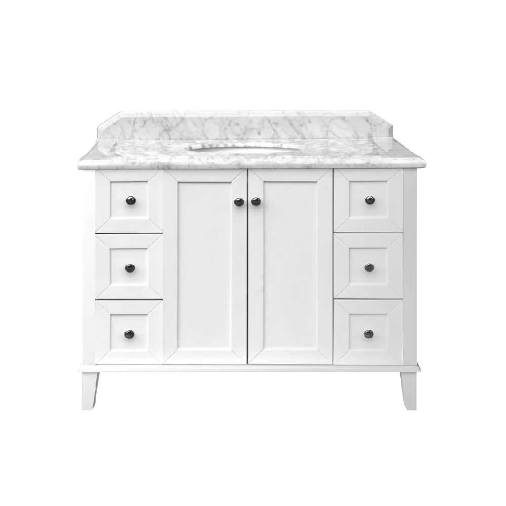 Turner Hastings Coventry 120x55 Single Bowl White Vanity with Marble Top - 1 Taphole