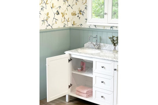 Turner Hastings Coventry 150 x 56 Coventry 75x55 White Vanity with Marble Top