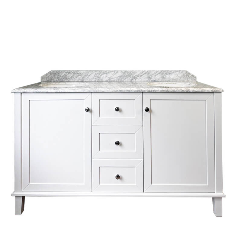 Turner Hastings Coventry 150 x 56 Coventry 75x55 White Vanity with Marble Top