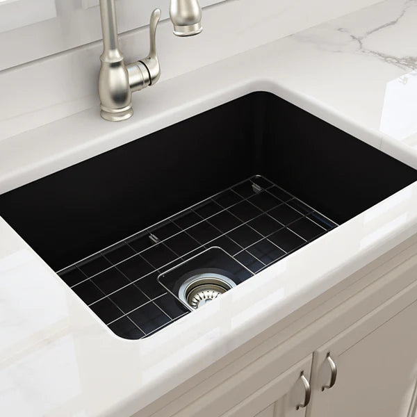 Turner Hastings Cuisine 68x48 Inset / Undermount Fireclay Sink - Matte Black