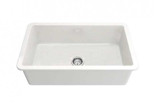 Turner Hastings Cuisine 81 x 48 Inset / Undermount Fine Fireclay Sink - Matte White