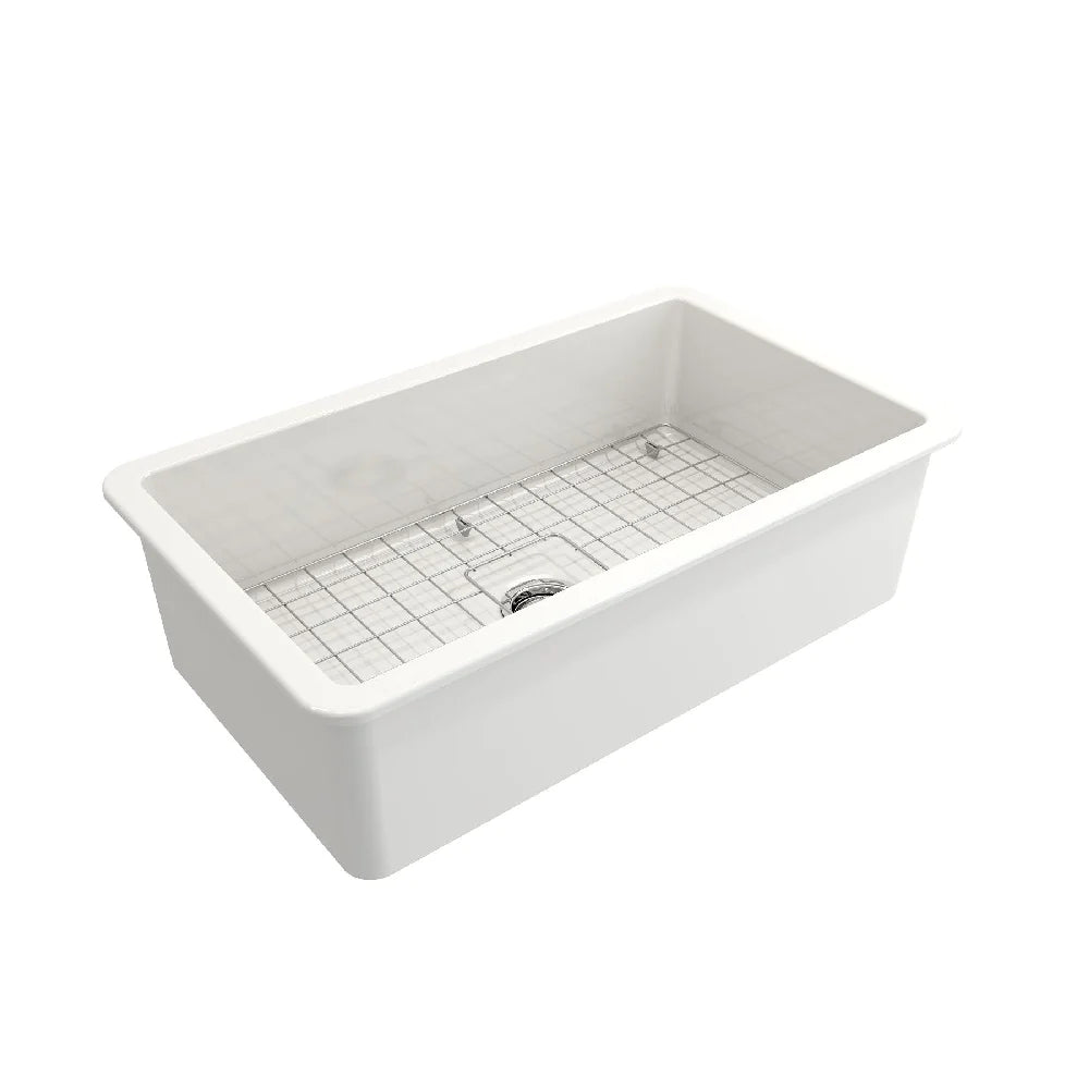 Turner Hastings Cuisine 81x48 Inset / Undermount Fireclay Sink with Overflow