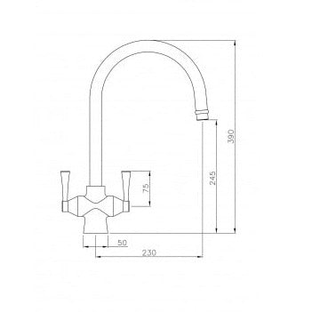 Turner Hastings Gosford Double Sink Mixer – Brushed Brass