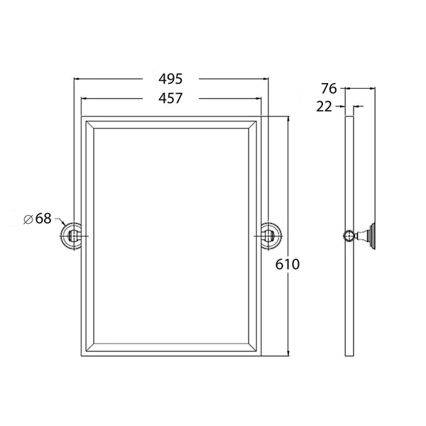 Turner Hastings Mayer Rectangle Mirror - Chrome