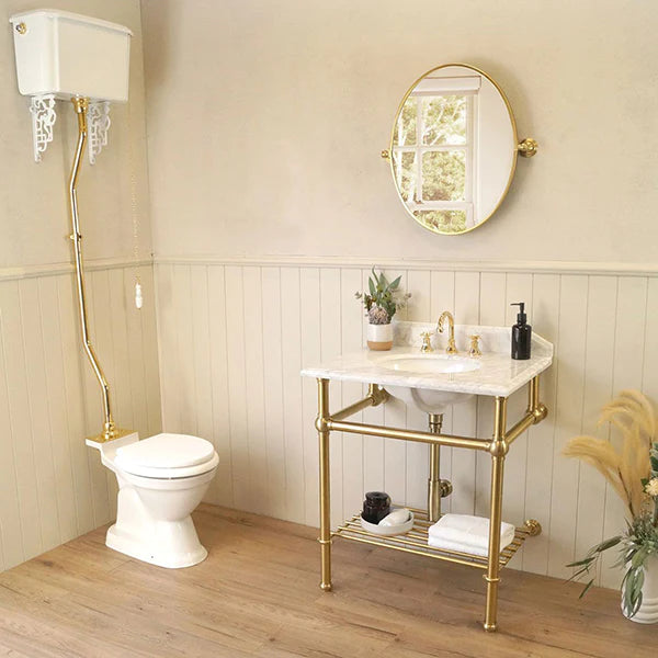 Turner Hastings Mayer Washstand with 75 x 55 Real Carrara Marble Top