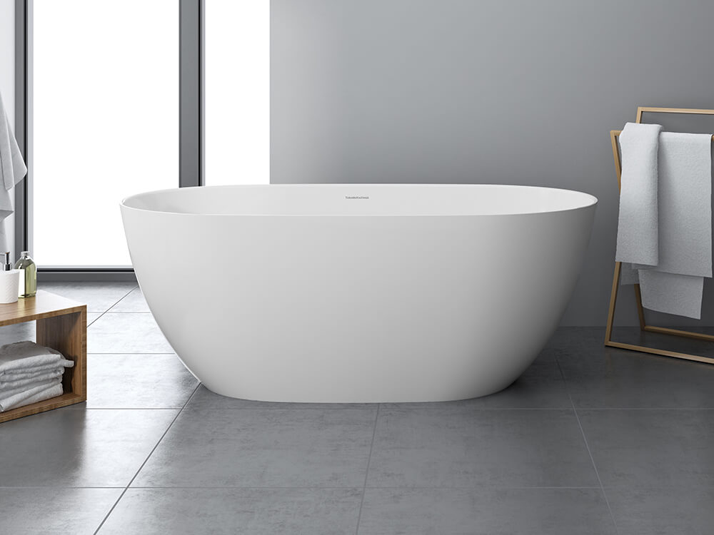 Turner Hastings Narva 160 x 74 MagnaCast Freestanding Bath - Matte White
