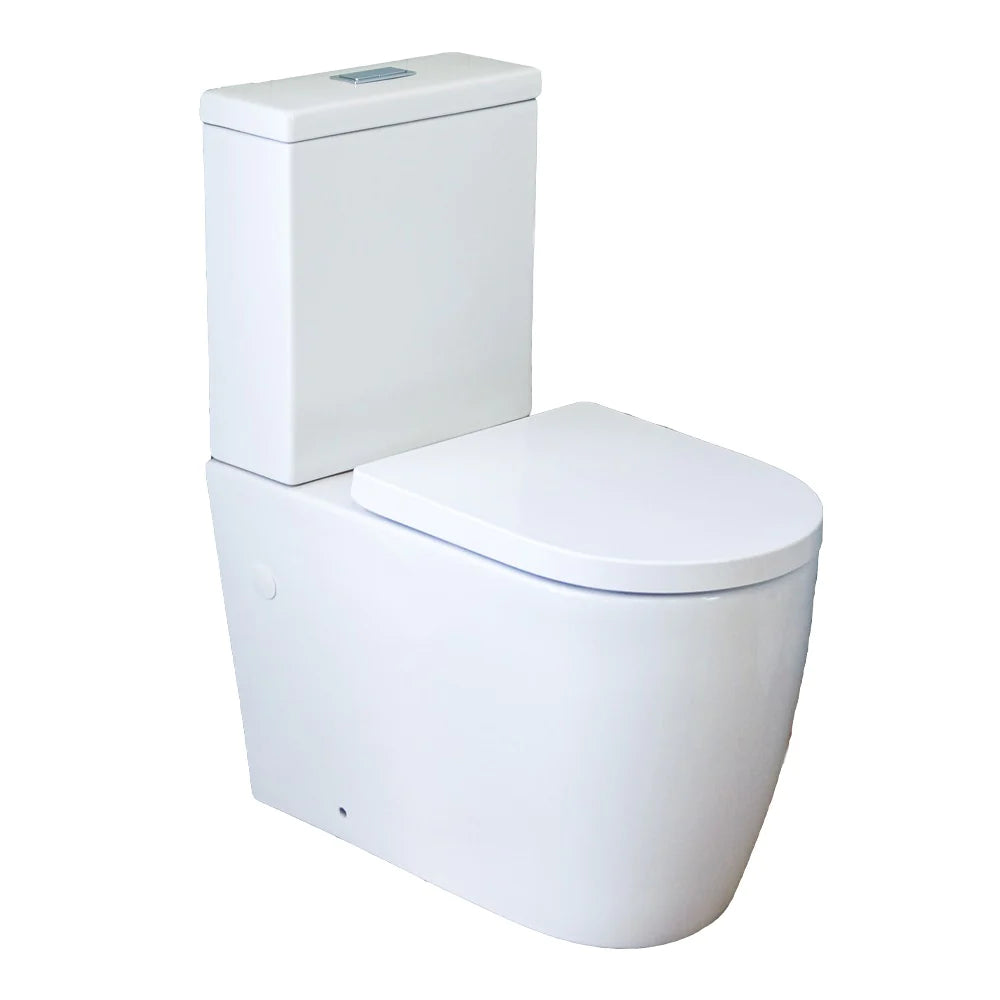 Turner Hastings Narva Rimless Back to Wall Close Coupled Toilet Suite with Thick Seat