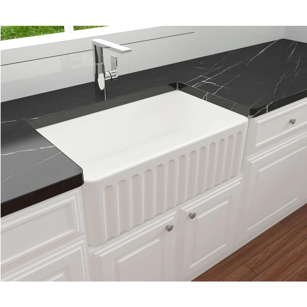Turner Hastings Novi 75x46 Fireclay Butler Sink - Matte White