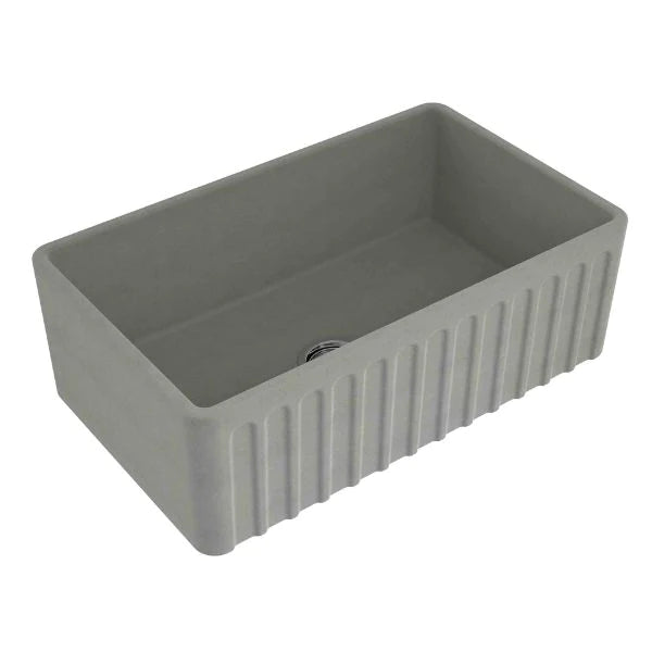 Turner Hastings Novi 75 x 46 Fireclay Concrete Look Butler Sink - Concrete