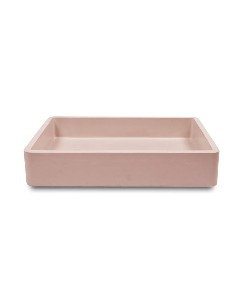 Nood Co Vesl Rectangle Basin Wall Hung - Blush Pink