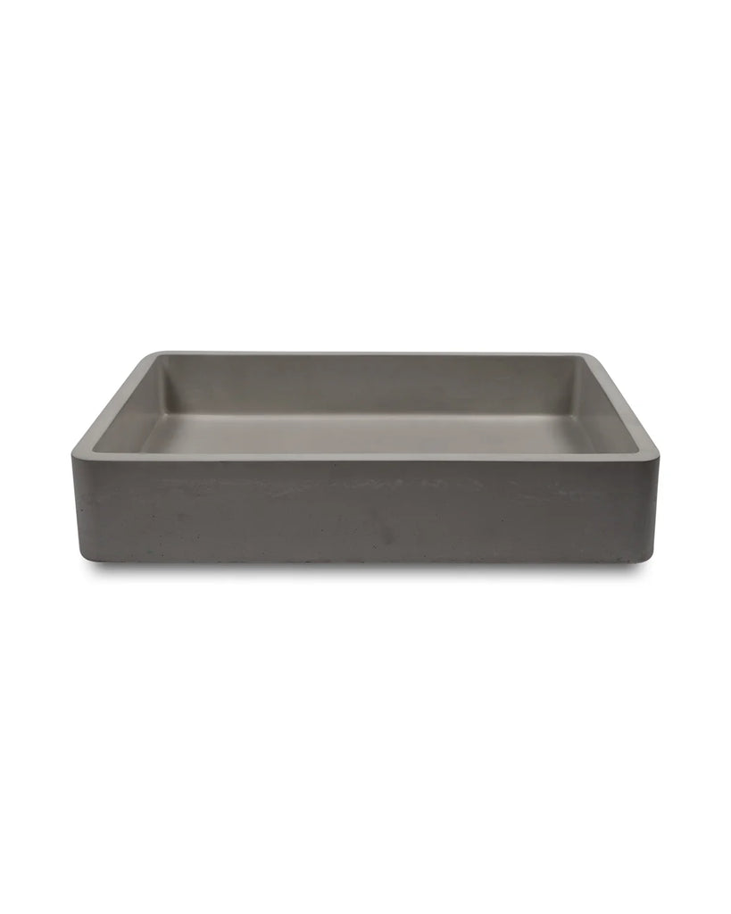 Nood Co Vesl Rectangle Basin Wall Hung - Mid Tone Grey