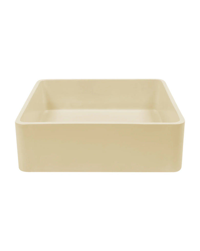 Nood Co Vesl Square Basin Wall Hung - Custard