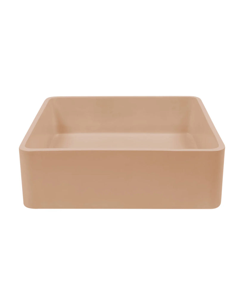 Nood Co Vesl Square Basin Wall Hung - Pastel Peach
