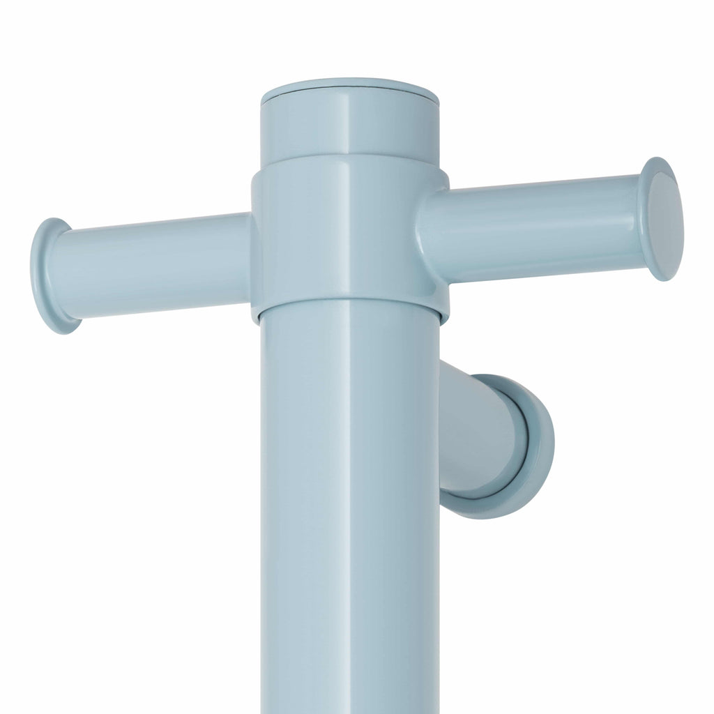 Thermogroup Straight Round Vertical Single Heated Towel Rail - Horizon Blue
