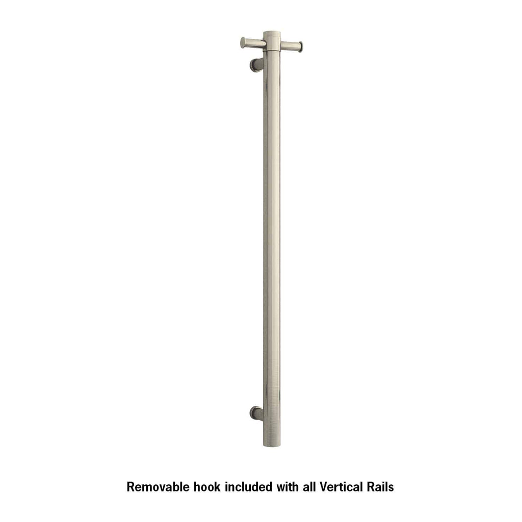 Thermogroup Straight Round Vertical Single Bar - Brushed Nickel