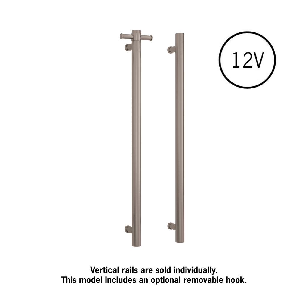 Thermogroup 12V Straight Round Vertical Single Bar - Brushed Stainless Steel