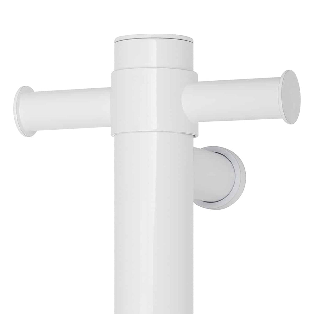 Thermogroup Straight Round Vertical Single Heated Towel Rail - Satin White