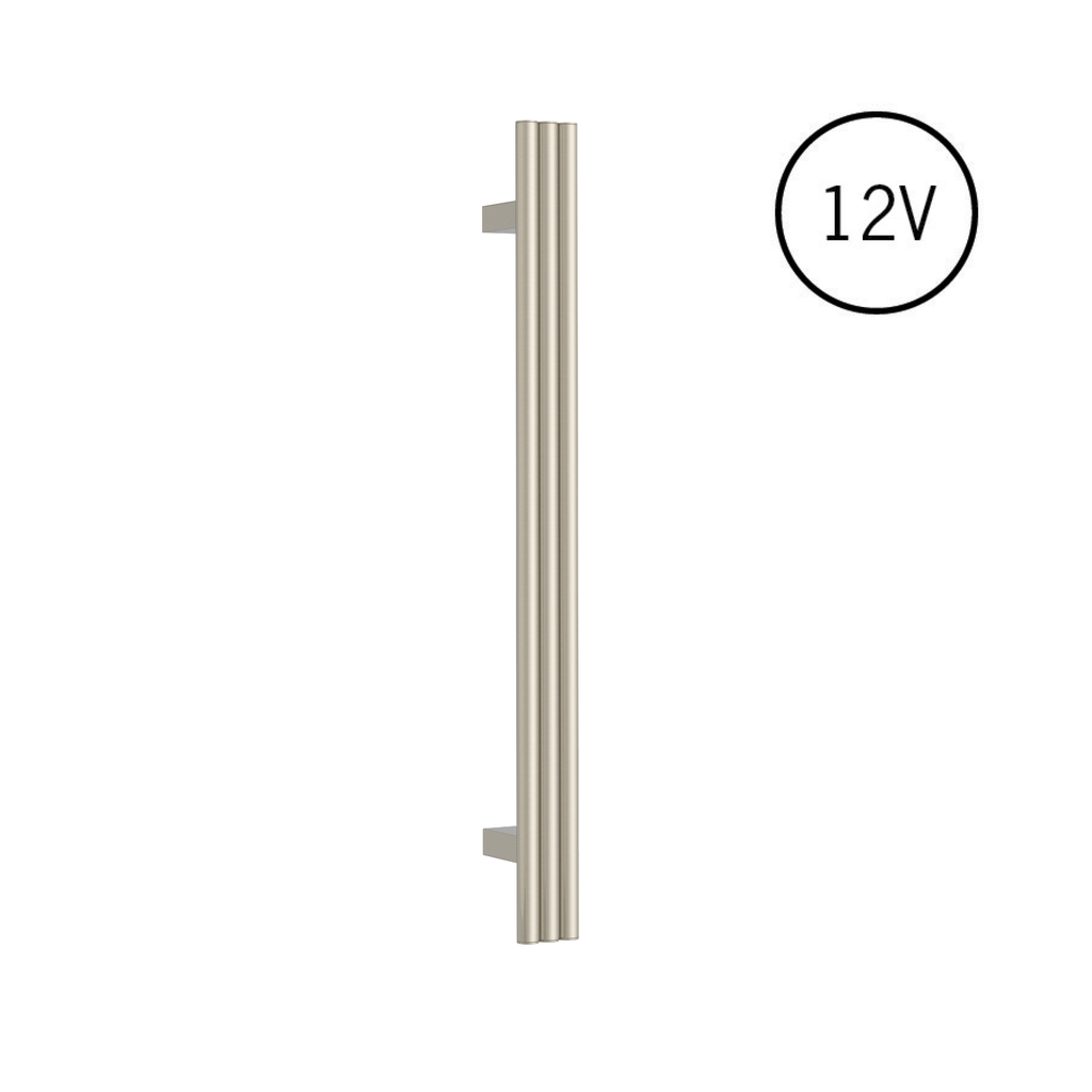 Thermogroup Triple Tube Vertical Single Heated Towel Rail - Brushed Nickel