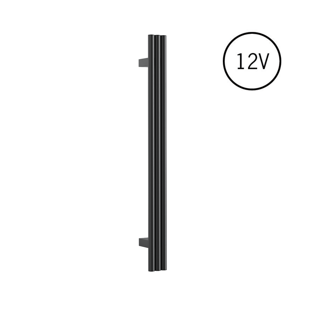 Thermogroup Triple Tube Vertical Single Heated Towel Rail - Matte Black