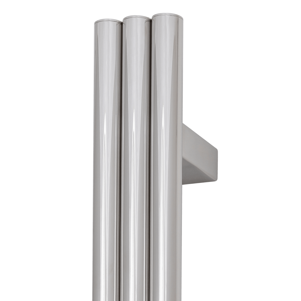 Thermogroup Triple Tube Vertical Single Heated Towel Rail - Polished Stainless Steel