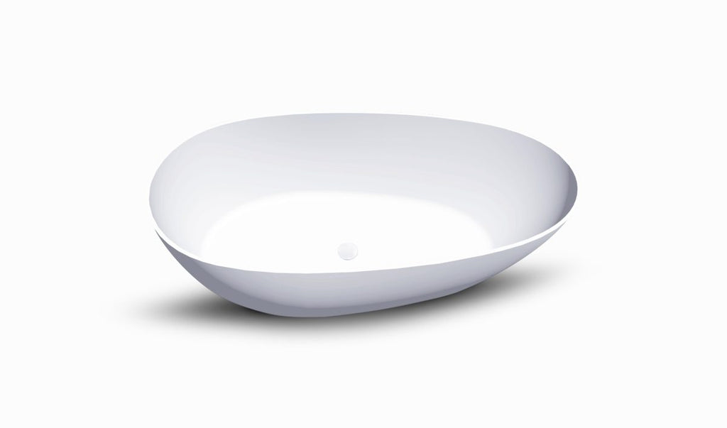 Kaskade Alice Egg-Shaped Freestanding Stone Bath - Matte White