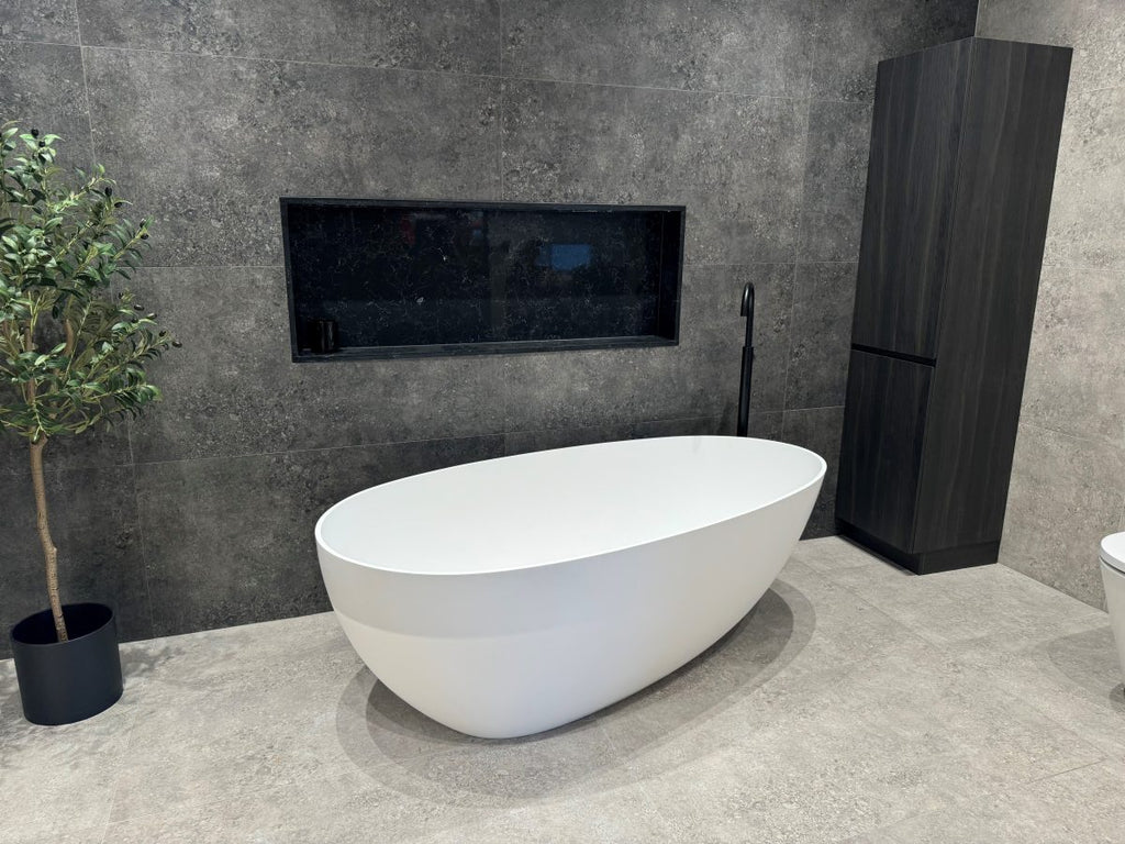 Kaskade Alice Egg-Shaped Freestanding Stone Bath - Matte White