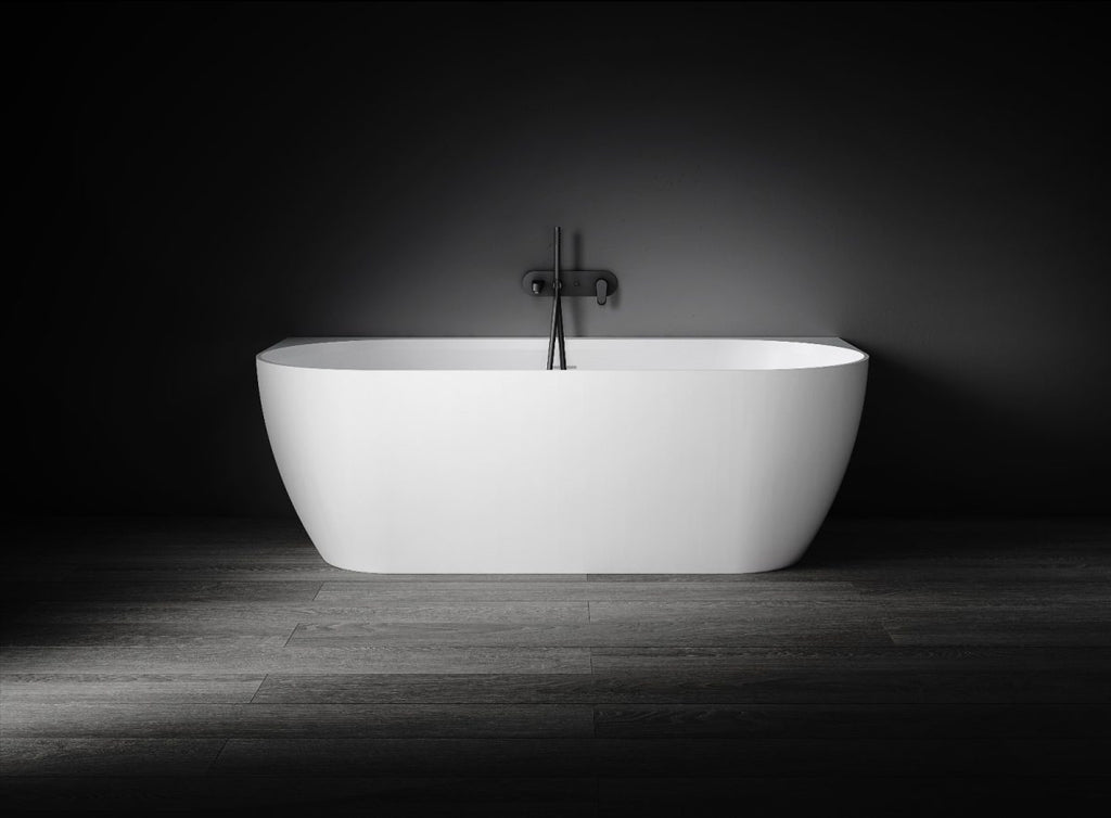 Kaskade Eleni VX105-1700 Back to Wall Stone Bath - Matte White