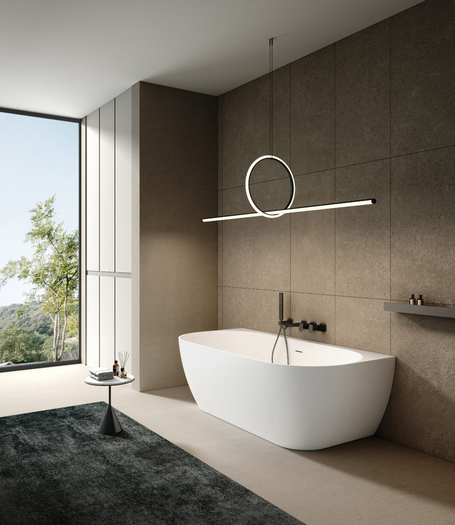 Kaskade Eleni VX105-1700 Back to Wall Stone Bath - Matte White