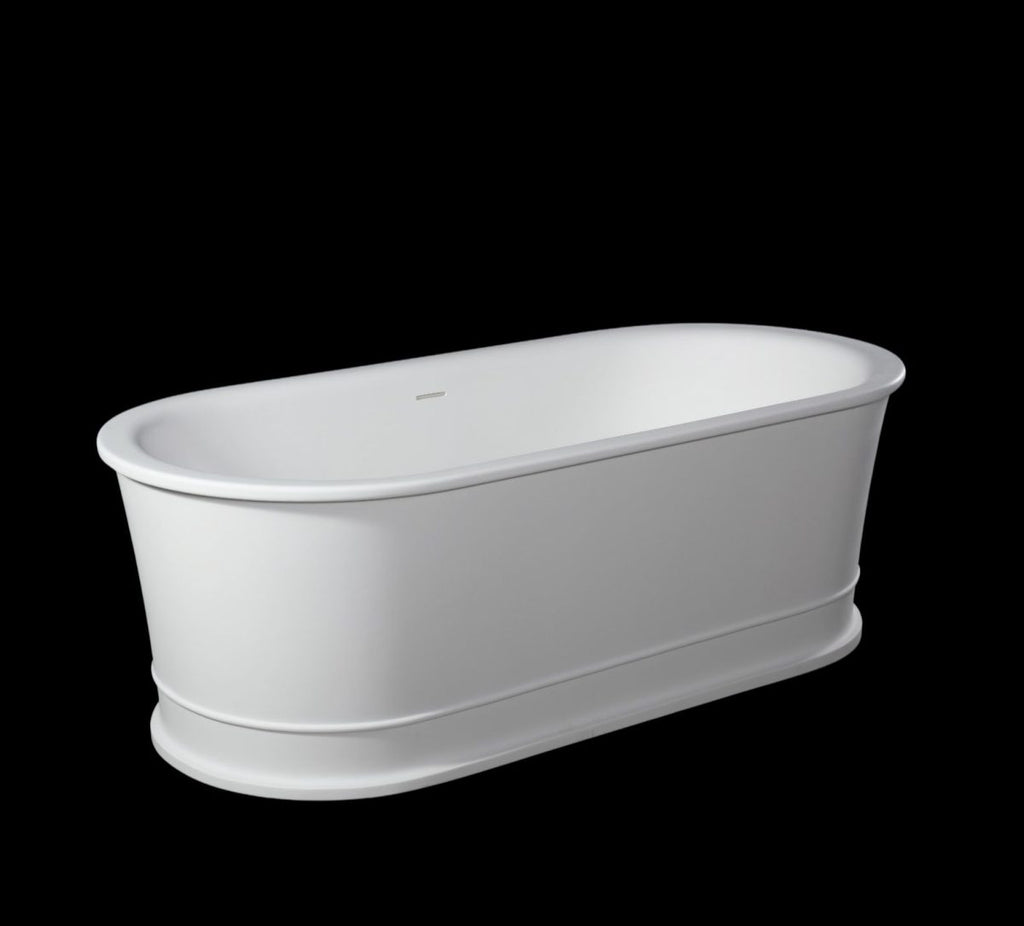 Kaskade Elif Freestanding Oval Stone Bath - Matte White