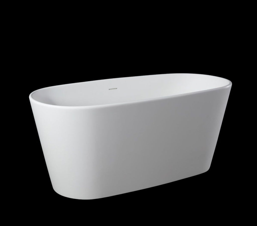 Kaskade Soaker Freestanding Stone Bath - Matte White