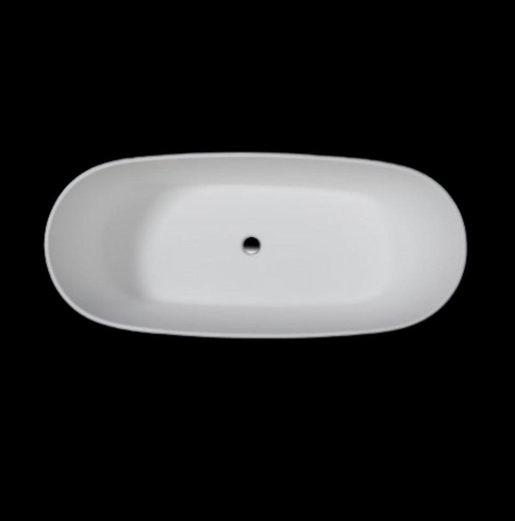 Kaskade Soaker Freestanding Stone Bath - Matte White
