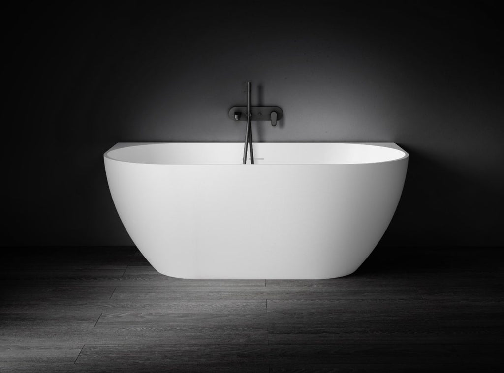 Kaskade Bianca Back to Wall Stone Bath - Matte White