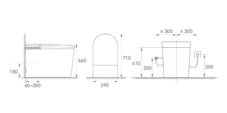 Vesso Smart Toilet One-Piece Ceramic Instant Heating Tornado Flush