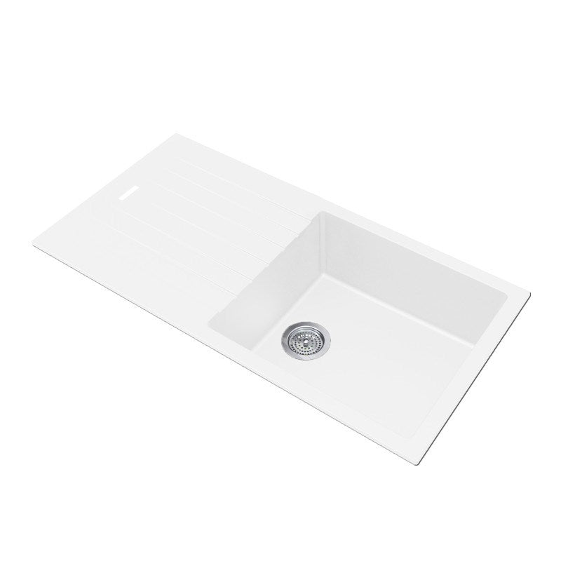 Areta Granite Single Bowl Kitchen Sink 1000x500x200mm - White