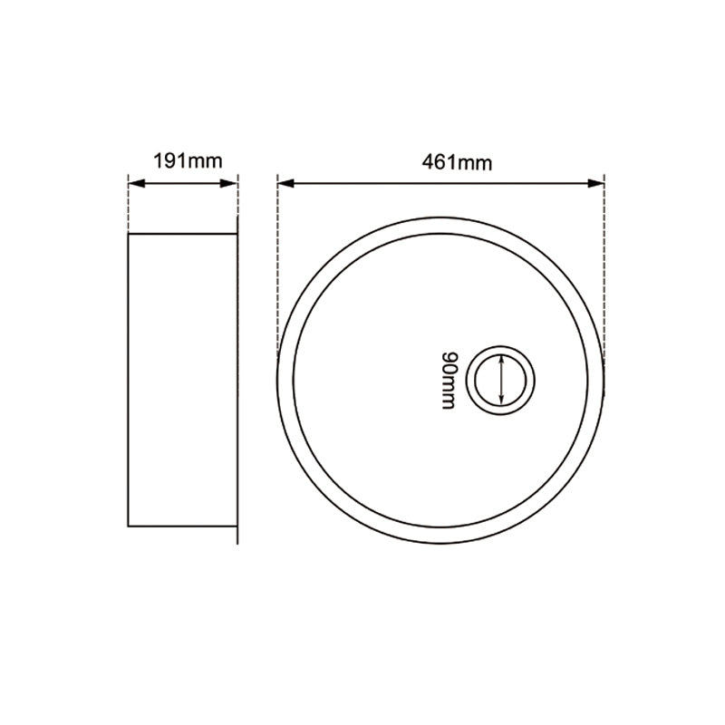 Granite Single Bowl Kitchen Sink 460mm - White