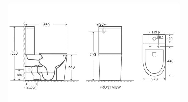 Wattle Back To Wall Toilet Suite Gloss White