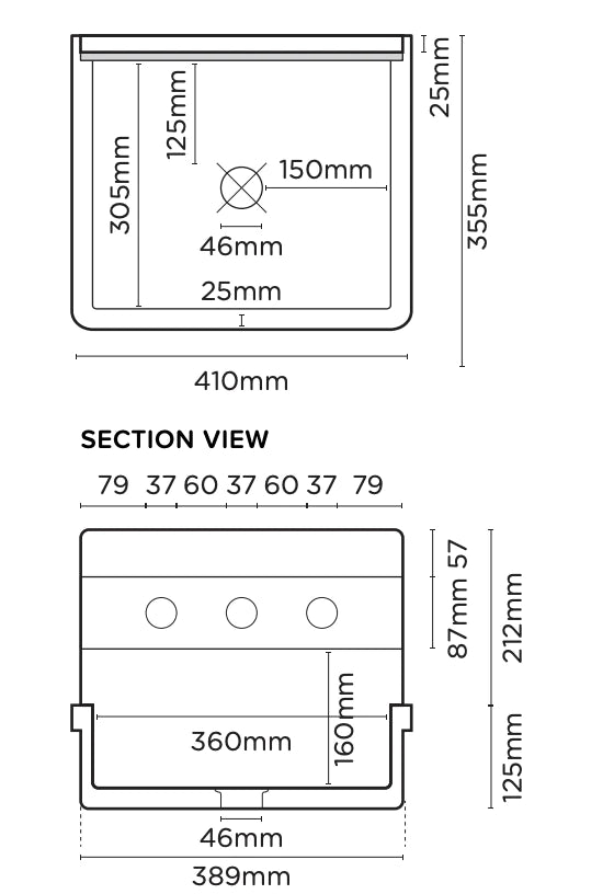 Nood Co Herbert Basin One Tone Surface Mount - Charcoal