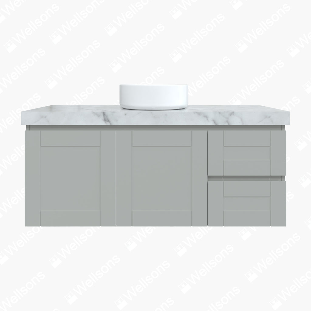 Timberline Victoria Wall Hung Vanity with Silksurface Freedom Top & Basin