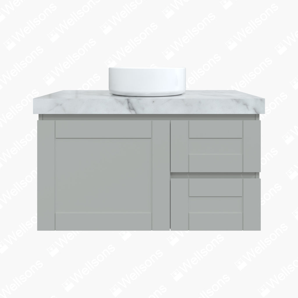 Timberline Victoria Wall Hung Vanity with Silksurface Freedom Top & Basin