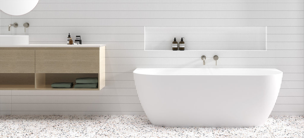 ADP Glacier Back To Wall Bath 1700mm - Gloss White