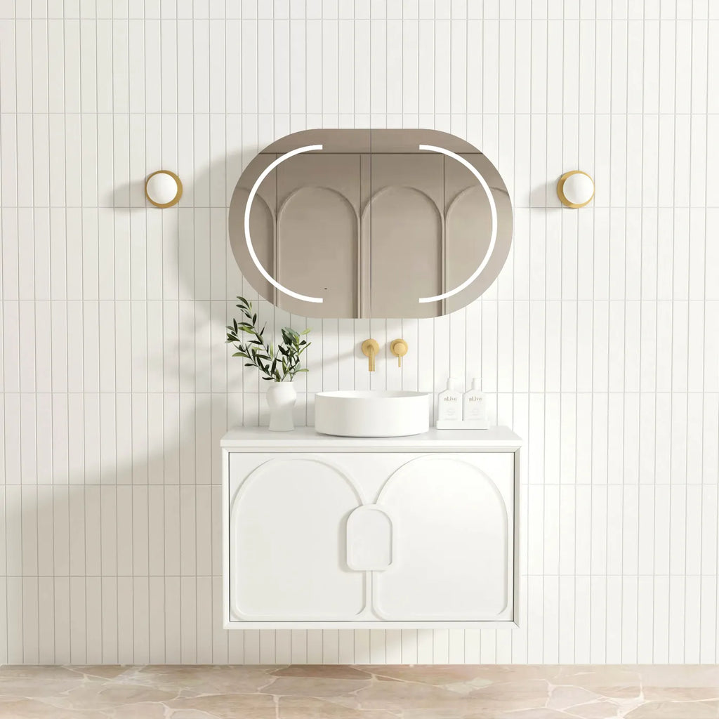 Otti Laguna Wall Hung Vanity - Satin White