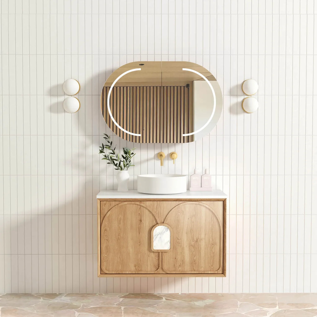 Otti Laguna Wall Hung Vanity - American Oak