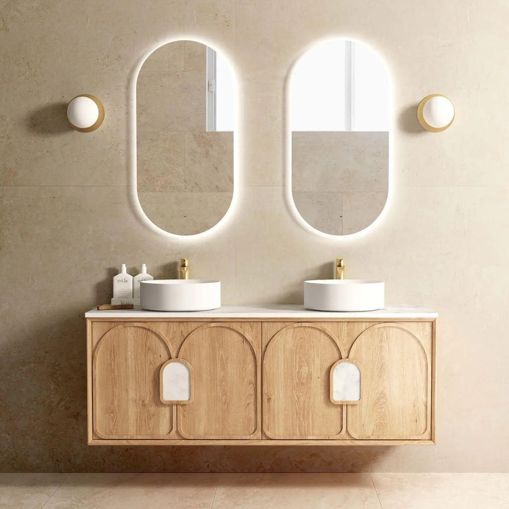 Otti Laguna Wall Hung Vanity - American Oak