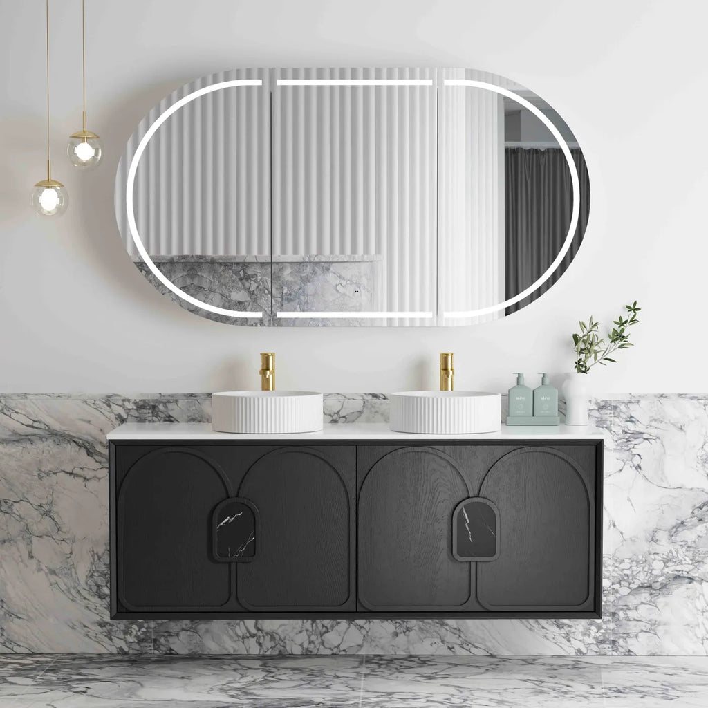 Otti Laguna Wall Hung Vanity - Black Oak