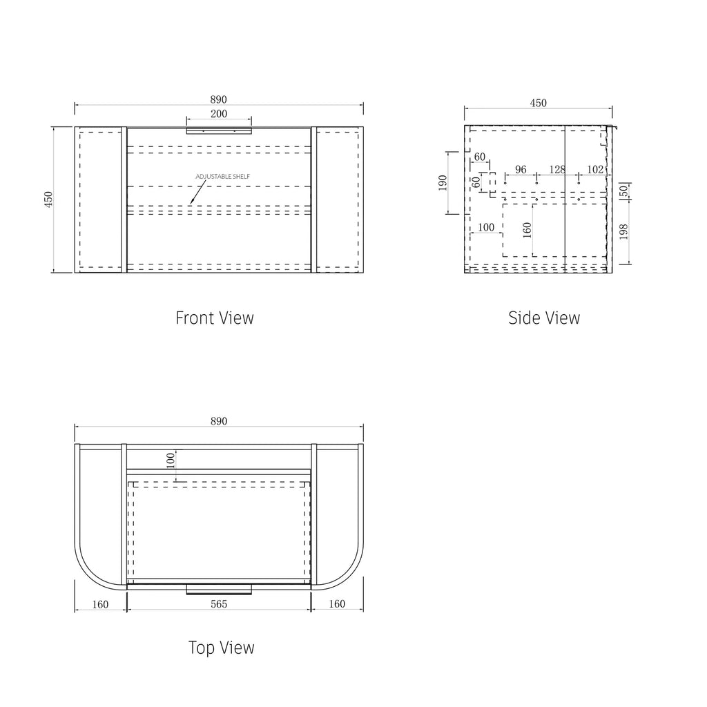 Otti Bondi Wall Hung Vanity - Woodland Oak Fluted