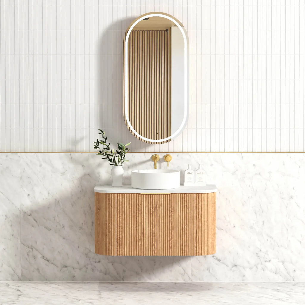 Otti Bondi Wall Hung Vanity - Woodland Oak Fluted