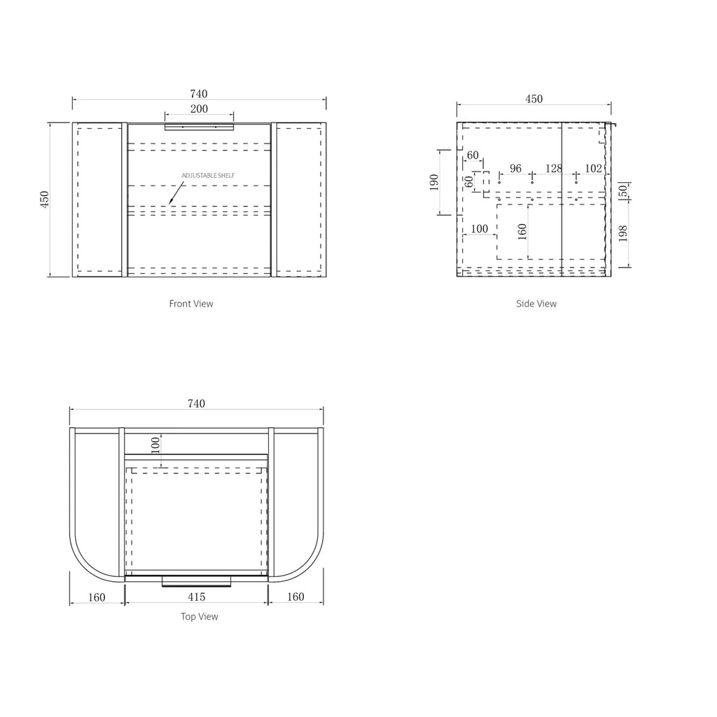 Otti Bondi Wall Hung Vanity - Woodland Oak Fluted